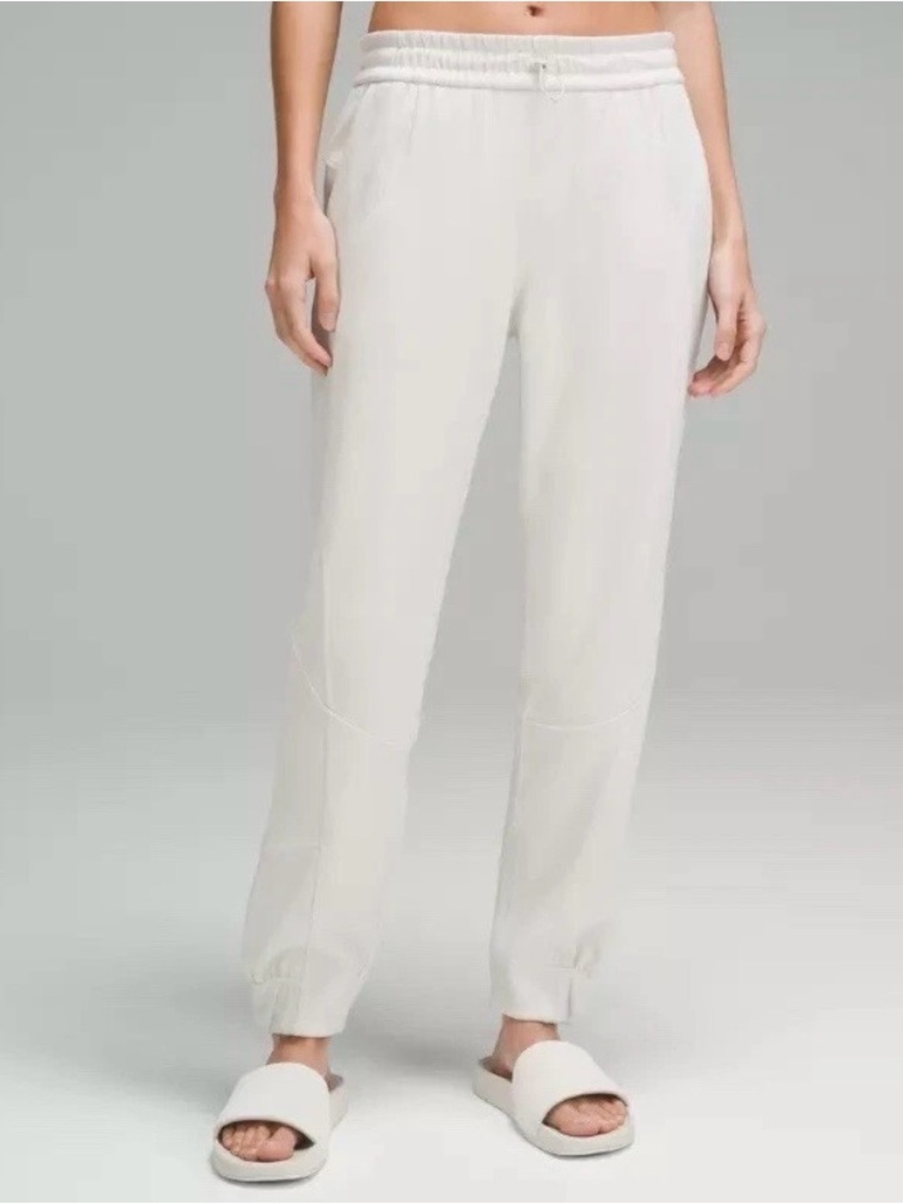 lululemon athletica Off-White Elastic Waist Track Joggers